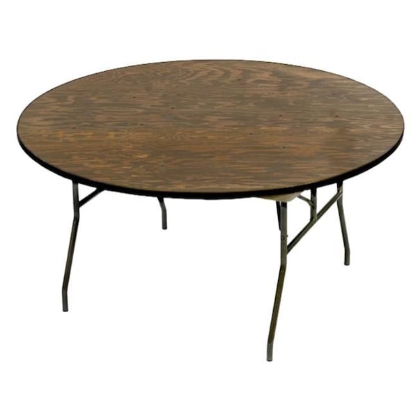 Mccourt McCourt 70010 60 Inch Round Plywood Folding Table - Vinyl Edge with Black Frame 70010 - main